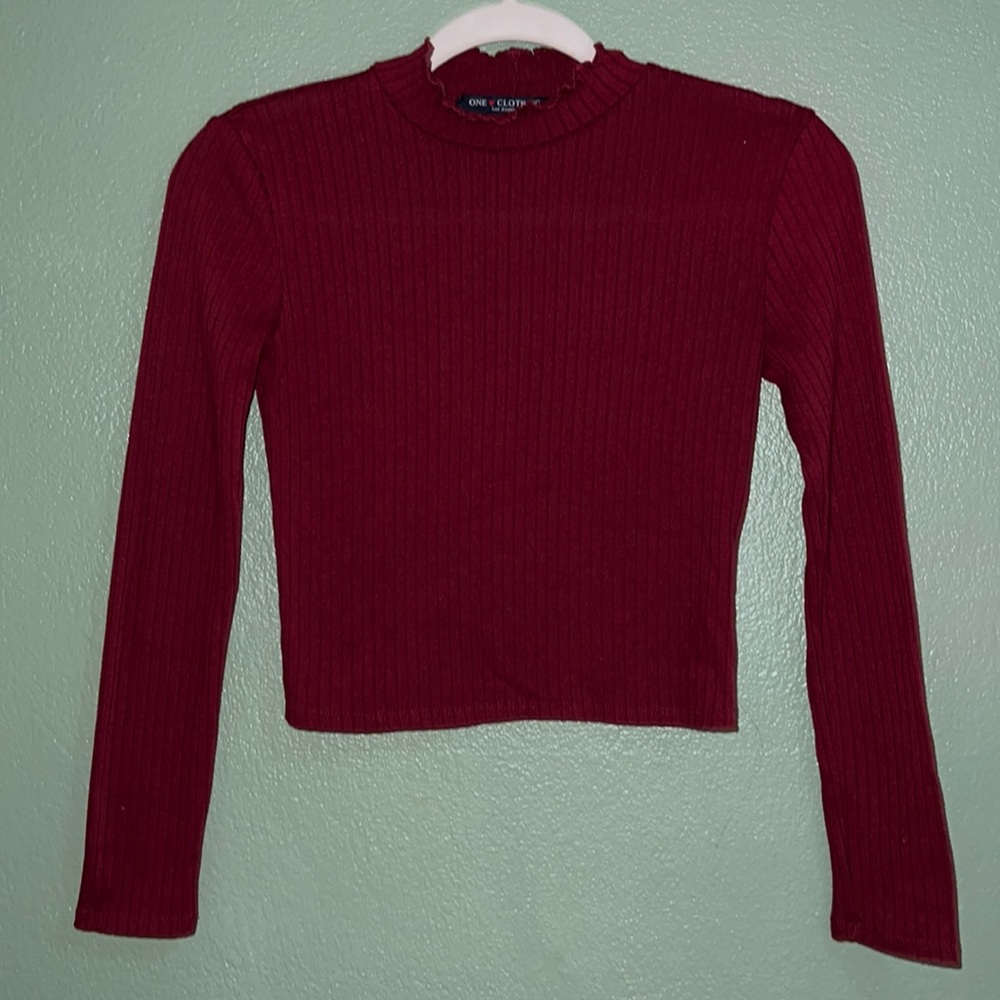 burgundy long sleeve